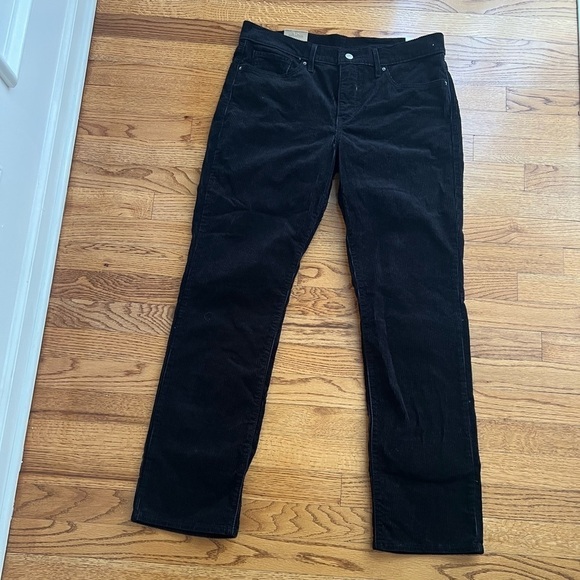 LEVI’S 314 Shaping Straight Women’s Black Corduroy Pants Mid Rise Size 32x30 - Picture 2 of 6